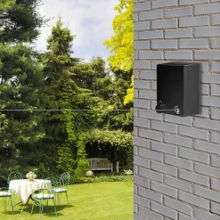 Tvättillbehör-Tvättlina, Retractable Klädtorklina, Rostfritt Stål Utdragbar Tvättlina, Justerbar 4,2M Tvättlina Rep(Svart)