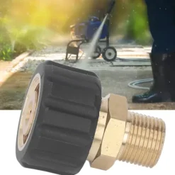 Högtryckstvättar-tvättmaskinsadapter adapter adapter pistolslanganslutning, 5 000 PSI reservdelar, hane G3/8 till hona M22, 15 mm, högtryckstvätt tillbehör