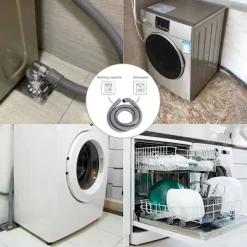 FMYSJ Tvättmaskiner-Tvättmaskinslang Avloppsslang Tvättmaskin 2,5M Avloppsslangförlängning för Tvättmaskiner Disk (FMY)