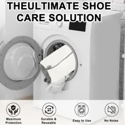 Torktumlare-Tvättmaskinspåse för träningsskor, Tvättmaskinspåse för skor, Skotvättpåse för tvättmaskin och torktumlare (CREME - 2 ST)