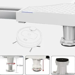 GIFT OF G Tvättillbehör-Tvättmaskinsställ, Sockel för Tvättmaskin Torktumlare Kylskåp, Justerbar Längd, last 300kg Anti Vib