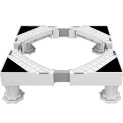 Glad Tvättillbehör-Tvättmaskinsställ, Sockel med Tvättmaskin Torktumlare Kylskåp, Justerbar Längd, last 300kg Anti Vib