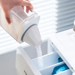 Tvättillbehör-Tvättmedelsbehållare med måttskala och lufttät design - 1100ml