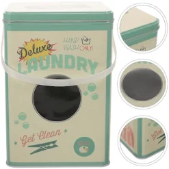 Tvättillbehör-Tvättmedelshink Järn Tvättmedel Förvaringsbehållare Återanvändbar Tvättmedelsbehållare Med Lock