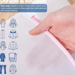 Tvättillbehör-tvättnät för delar 80cm x 60cm Stor tvättväska Tvätt