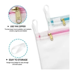 Tvättillbehör-Tvättnät för ömtåliga plagg med Ykk-dragkedja, tvättnät, förvaringsväska för resor, tvättpåsar för kläder