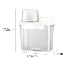 LBSS Tvättillbehör-Tvättpulver förvaringstank Tätning Tvättpulver dispenser med handtag