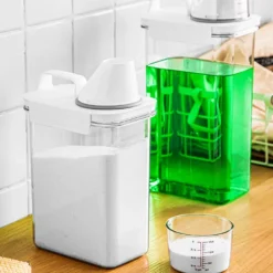 LBSS Tvättillbehör-Tvättpulver förvaringstank Tätning Tvättpulver dispenser med handtag