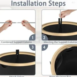 UISEBRT Soptunnor-100L Återvinningsbox för Återvinningsbara Flaskor med Lock och Transportväska, Återvinningskärl för Tomma,