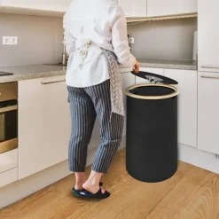 UISEBRT Soptunnor-100L Återvinningsbox för Återvinningsbara Flaskor med Lock och Transportväska, Återvinningskärl för Tomma,