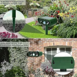 Skadedjur & Insekter-Ultraljud Kattskrämma, Solar Djurfördrivare Ultraljudsskydd Vattentät Med Rörelsedetektor Och Blixt, Mårdskrämma Solar Djuravvisare Hundskr