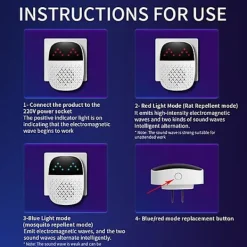 Skadedjur & Insekter-Ultraljud Skadedjursbekämpare Ultra-Högfrekventa Pulsvågor Ultra-Stort Effektivt Område US-Kontakt Insekt Gnagarbekämpare Muskontroll Enhet_Specialgåva One Size US Plug | Fyndiq