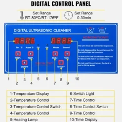 DUOKU Städmaskiner-Ultraljuds Diskrengöringsmaskin--6 L-Hela Set med Torkställning