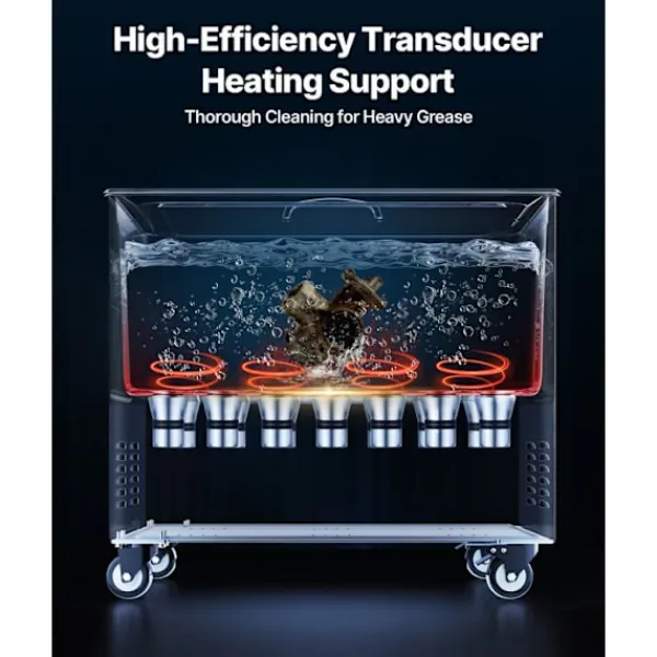 DUOKU Städmaskiner-Ultraljudsrengörare 50 L--Ultraljudsrengöringsapparat 840 W 40 kHz-med Digital Skärm-i Rostfritt Stål