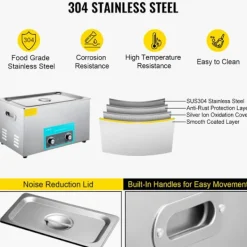 DUOKU Städmaskiner-Ultraljudsrengörare--30 L-Digital Timer och Värme-Rostfritt stål-Knappkontroll