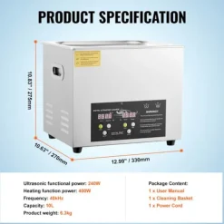 DUOKU Städmaskiner-Ultraljudsrengörare--10 L-Digital professionell laboratorierengörare med timer