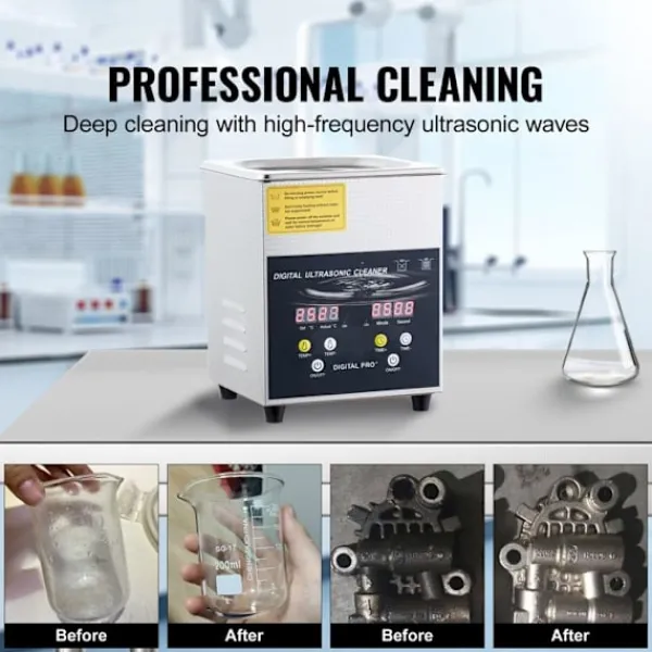 DUOKU Städmaskiner-Ultraljudsrengörare--2 L-Digital professionell laboratorierengörare med timer-Värme 100 W