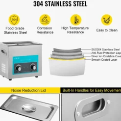 DUOKU Städmaskiner-Ultraljudsrengörare--6 L-Digital Timer och Värme-Rostfritt Stål-Kontrollknapp