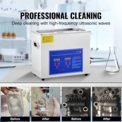 DUOKU Städmaskiner-Ultraljudsrengörare--6 L-Digital Timer och Värme-Rostfritt Stål-40kHz