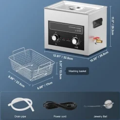 DUOKU Städmaskiner-Ultraljudsrengörare--10 L-Sonic Kavitation Maskin 240W med Värme och Timer