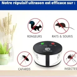 Skadedjur & Insekter-Ultraljudsskrämma 360° mot råttor, möss, gnagare, kackerlackor och insekter. Kraftfulla variabla frekvenser, en räckvidd på 550 m2.
