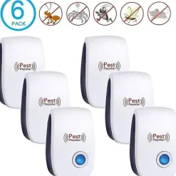 FJORD Skadedjur & Insekter-Ultraljudsskrämma, Ultraljuds Muspaket Om 6, Ultraljuds Mus Och Råtta Effektiv Mot Möss, Råttor, Flugor, Myggor, Skadedjur, Spindlar, Kackerlackor