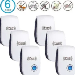 Skadedjur & Insekter-Ultraljudsskrämma, Ultraljud Möss Set Om 6, Ultraljud Möss Och Råttor Effektivt Mot Möss, Råttor, Flugor, Myggor, Skadedjur, Spindlar, Kackerlackor