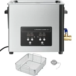 DUOKU Städmaskiner-Ultraljudstvätt 15 L--Rengöringsapparat 240 W 40 kHz-med korg och digital skärm-i rostfritt stål