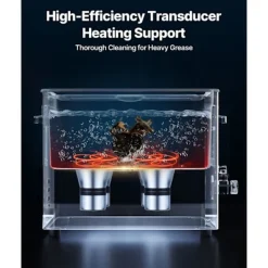 DUOKU Städmaskiner-Ultraljudstvätt 15 L--Rengöringsapparat 240 W 40 kHz-med korg och digital skärm-i rostfritt stål