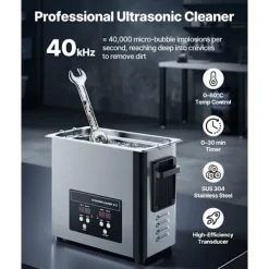 DUOKU Städmaskiner-Ultraljudstvätt 6 L--Ultraljudsrengöringsapparat 120 W 40 kHz-med Digital Skärm-i Rostfritt Stål