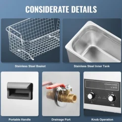 DUOKU Städmaskiner-Ultraljudstvätt--6 L-Sonikvitalmaskin 180 W med värme och timer