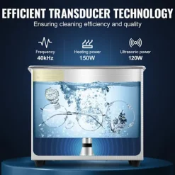 DUOKU Rengöringsmedel-Ultrasonisk Rengörare--2,85 L-Digital Timer och Värme-Rostfritt Stål-40kHz