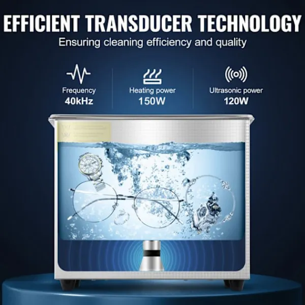 DUOKU Rengöringsmedel-Ultrasonisk Rengörare--2,85 L-Digital Timer och Värme-Rostfritt Stål-40kHz