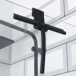 b2x Fönsterrengöring-Universell svart silikon vattenavskrapare med upphängningskrok