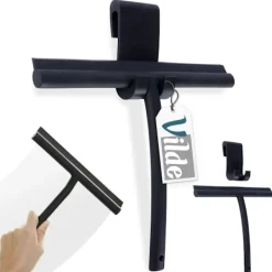 b2x Fönsterrengöring-Universell svart silikon vattenavskrapare med upphängningskrok