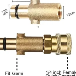 DMstore Högtryckstvättar-Uppgraderad adapter och trycktvättskoppar med skumkanonflaskkontakt i mässing, honadapter för snöskumspistol, behållare för Nilfisk Gerni-serienBY