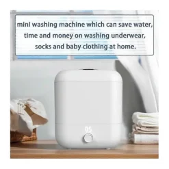Tvättmaskiner-Uppladdningsbar 5L Mini Tvättmaskin 5/10/20 Minuters Tvättid Portabel Tvättmaskin för Strumpor Underkläder