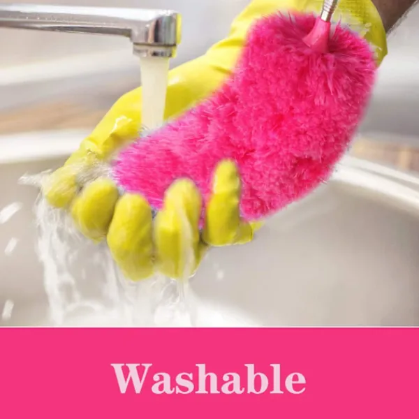 Svampar & Dukar-Utdragbar Mikrofiber Dammvippa Mikrofiber Dammborste med Utdragbart Skaft Tvättbart Dammningshuvud (3 Färger, 3 Set)