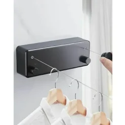 Tvättillbehör-Utdragbar Tvättlina Utomhus 2 Trådar Utdragbar Tvättlina Inomhus Justerbar Utdragbar Torklina Utdragbar Torklina 4,2m Utdragbar