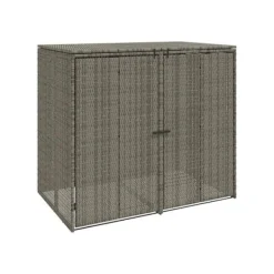 VIDAXL Soptunnor-Utomhus soptunna - - Grå - UV-beständig polyeten - 130x80x115 cm - Rattanh design