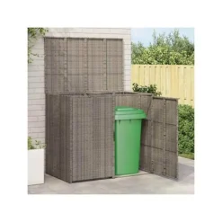 VIDAXL Soptunnor-Utomhus soptunna - - Grå - UV-beständig polyeten - 130x80x115 cm - Rattanh design