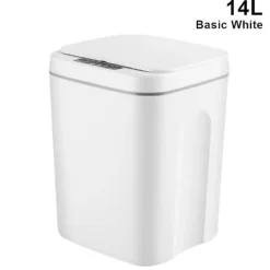 Soptunnor-uu/Smart Induktionsstyrd Touch-Soptunna, Självförslutande Självbytande Sopsäck, Automatisk Locköppning för BasWhite 14L