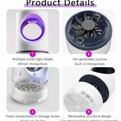 FMYSJ Skadedjur & Insekter-UV-ljus Myggdödare USB Elektrisk Insektsdödare Fläkt för Hem, Utomhus (FMY)