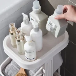 Tvättillbehör-Vagn på hjul med 2 tvättkorgar