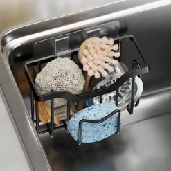 Svampar & Dukar-Vattentank Dräneringsställ Förvaringsställ SVART