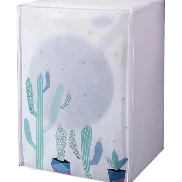 Tvättmaskiner-Vattentätt skydd, PEVA dammtätt skydd lämpligt för tvättmaskiner och torktumlare (60*56*83cm, kaktus)_tfrf