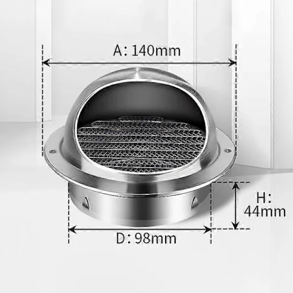 Torktumlare-Ventilationsgaller, torktumlare avgasventil väggventil rostfritt stål runt ventilationsgaller för HVAC-system