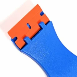 Superp Fönsterrengöring-Verre Grattoir avec 10 raclettes de en plastique, pour enlever les étiquettes, a colle, la peintureAutocollants et décalcomanies 10*3,9cm 11st Bleu