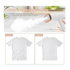 ECLshop Ångtvättar-Vertikal Steamer, Portabelt Vertikalt Strykjärn 1000W 150ML, Steamer, Steamer Lämplig för Alla Tyger