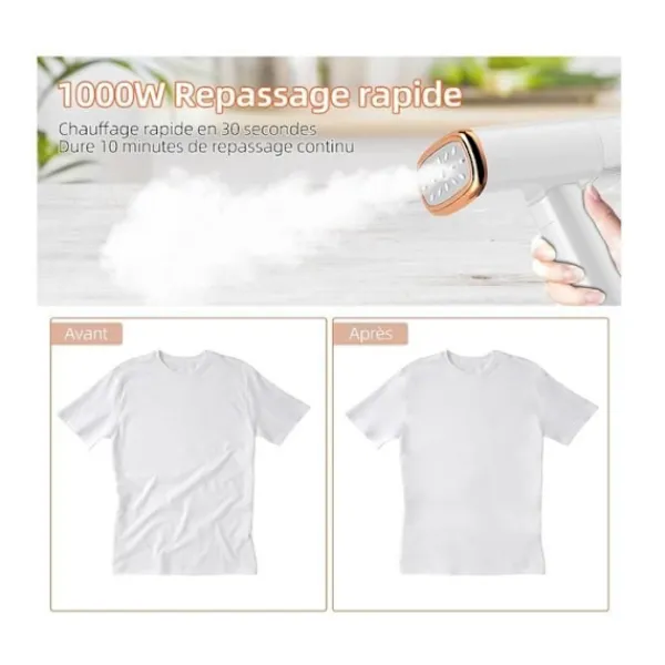 ECLshop Ångtvättar-Vertikal Steamer, Portabelt Vertikalt Strykjärn 1000W 150ML, Steamer, Steamer Lämplig för Alla Tyger